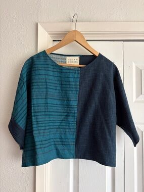 Susan Eastman Kimono Top Blue Made in Japan OS